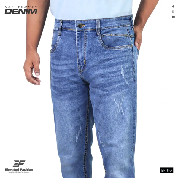 Premium Denim Jeans Pant - (Light Blue) - EF-116