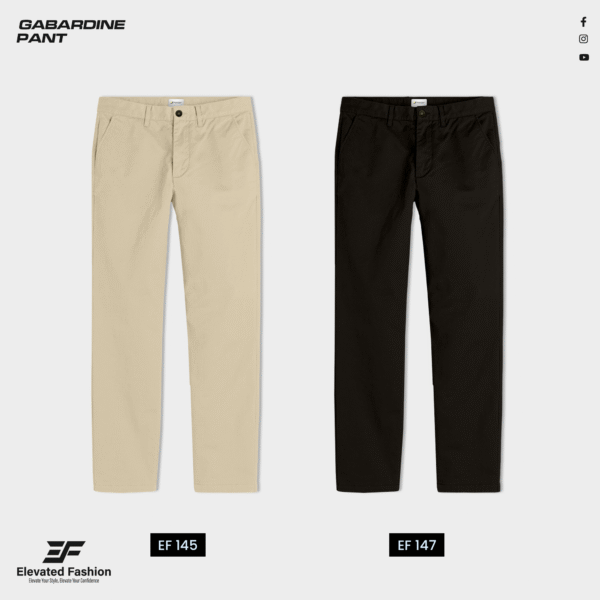 Premium  Gabardine Pant- Combo of 2 - (Beige & Coffee) - EF-145/147