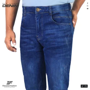 Premium Denim Jeans Pant - (Deep Blue) - EF-115