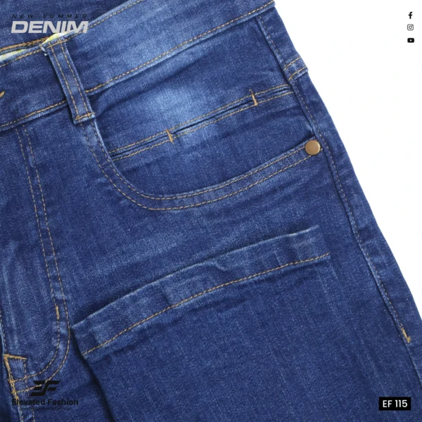 Premium Denim Jeans Pant - (Deep Blue) - EF-115 - Image 3