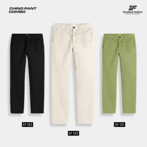 Elevated Fashion Gabardine Pant- Combo of 3 - (Light Olive, Black & Cream) - EF121/122/123