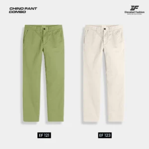 Elevated Fashion Gabardine Pant- Combo of 2 - (Light Olive & Cream) - EF121/123