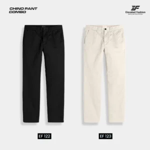 Elevated Fashion Gabardine Pant- Combo of 2 - (Black & Cream) - EF122/123