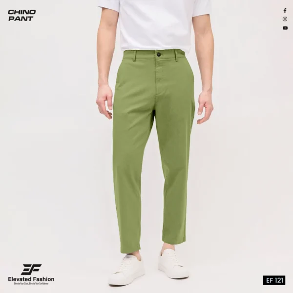 Elevated Fashion Gabardine Pant- Combo of 2 - (Light Olive & Black) - EF121/122 - Image 2