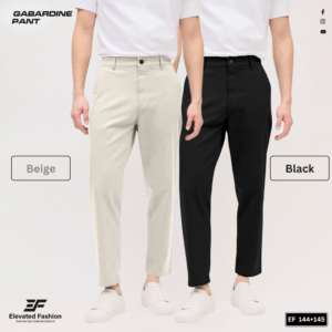 Premium  Gabardine Pant- Combo of 2 - (Black & Beige) - EF-144/145