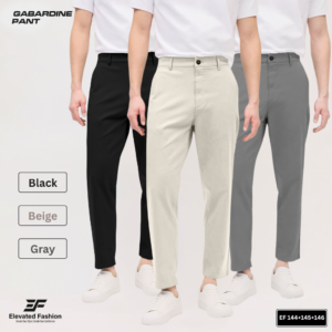 Premium  Gabardine Pant- Combo of 3 - (Black, Beige & Gray) - EF-144/145/146