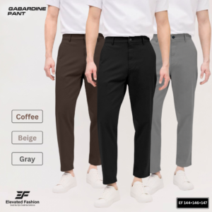 Premium  Gabardine Pant- Combo of 3 - (Coffee, Black & Gray) - EF-144/146/147