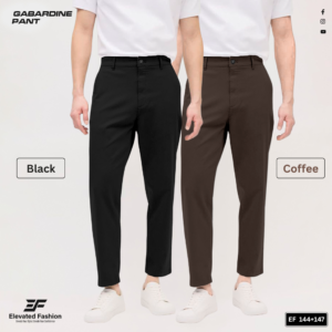 Premium Gabardine Pant- Combo of 2 - (Black & Coffee) - EF144/147