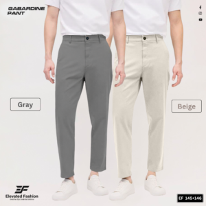 Premium  Gabardine Pant- Combo of 2 - (Beige & Gray) - EF-145/146