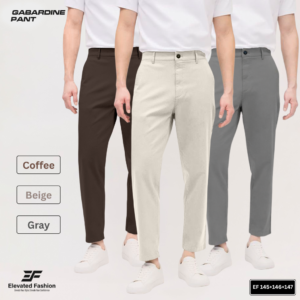 Premium  Gabardine Pant- Combo of 3 - (Coffee, Beige & Gray) - EF-145/146/147