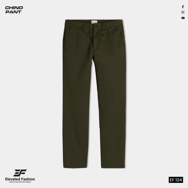 Premium  Gabardine Pant - (Deep Olive) - EF-124 - Image 3