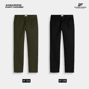 Premium  Gabardine Pant- Combo of 2 - (Deep Olive & Black) - EF-124/125