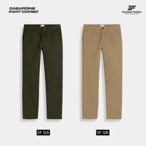 Premium  Gabardine Pant- Combo of 2 - (Deep Olive & Dark Beige) - EF-124/126