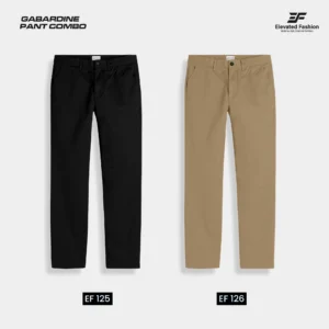Premium  Gabardine Pant- Combo of 2 - (Black & Dark Beige) - EF-125/126