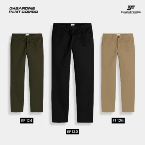 Premium  Gabardine Pant- Combo of 3 - (Deep Olive, Black & Dark Beige) - EF-124/125/126
