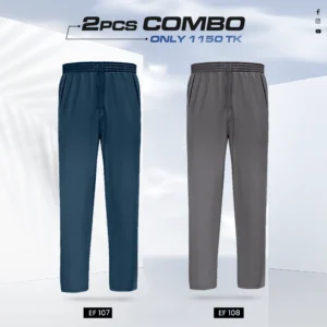 Premium Cotton Trouser- Combo of 2- (Navy Blue & Dark Gray) - EF107/108