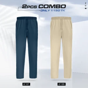 Premium Cotton Trouser- Combo of 2- (Navy Blue & Cream) - EF107/109