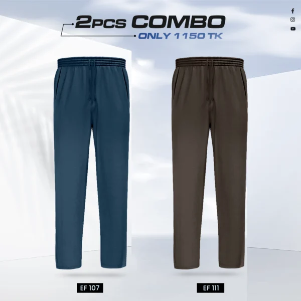 Premium Cotton Trouser- Combo of 2- (Navy Blue & Coffee) - EF107/111