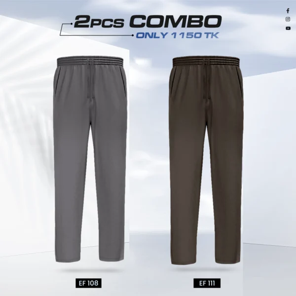 Premium Cotton Trouser- Combo of 2- (Dark Gray & Coffee) - EF108/111