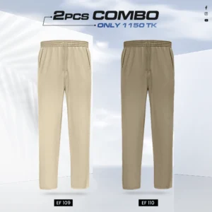 Premium Cotton Trouser- Combo of 2- (Cream & Dark Beige) - EF109/110