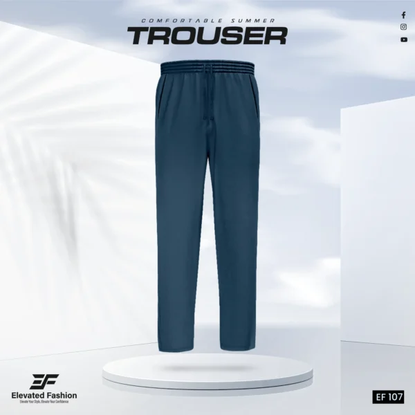 Premium Cotton Trouser- (Navy Blue) - EF107