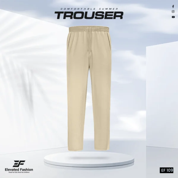 Premium Cotton Trouser- (Cream) - EF109