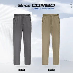Premium Cotton Trouser- Combo of 2- (Dark Gray & Dark Beige) - EF108/110