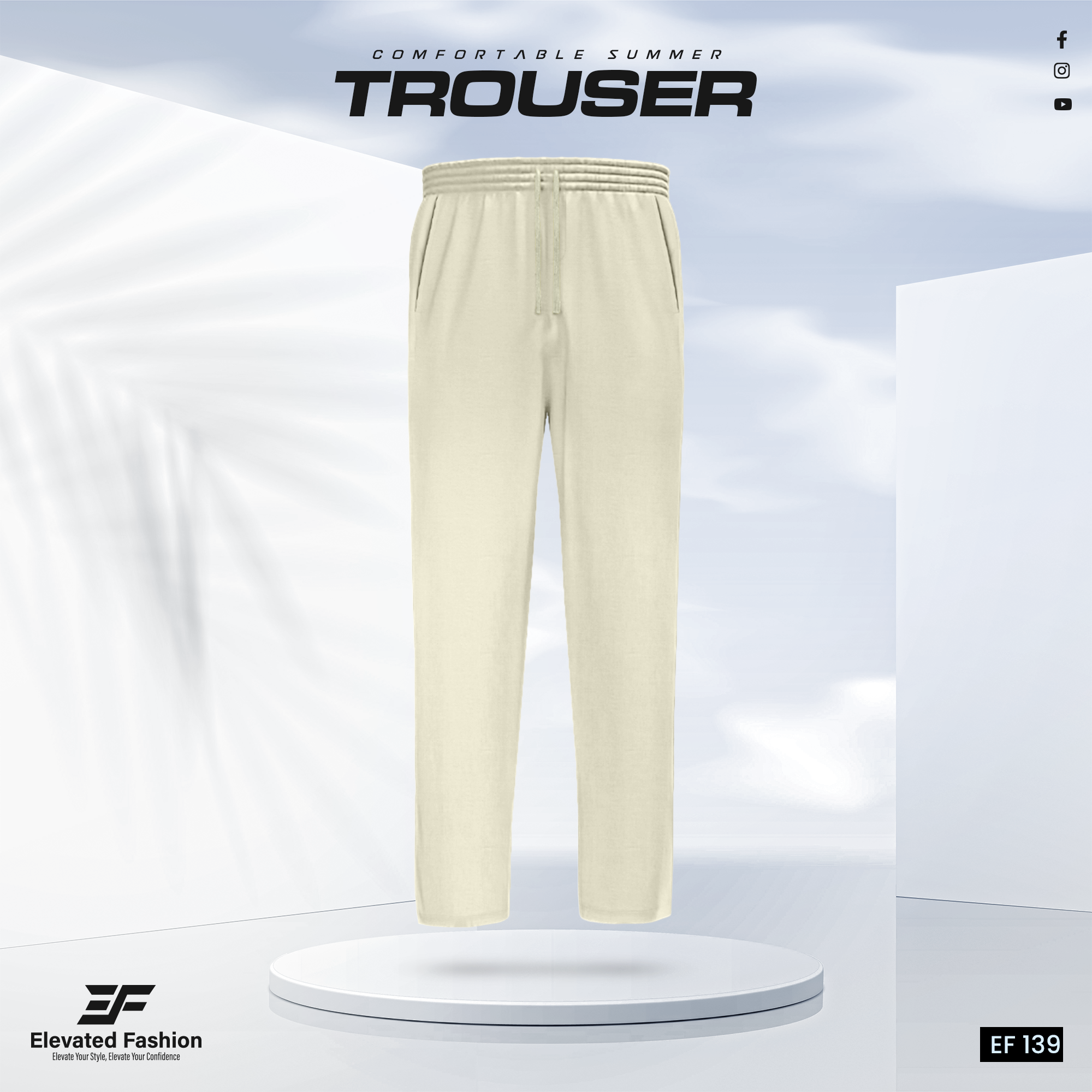 Premium Cotton Trouser- (Beige) - EF139