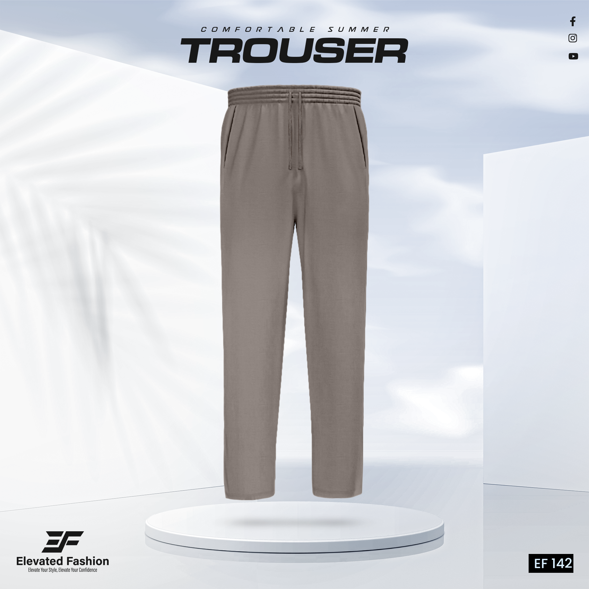 Premium Cotton Trouser- (Gray) - EF142
