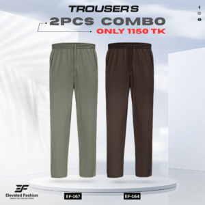 Premium Cotton Trouser- Combo of 2 - (Olive Green & Coffee) - EF164/167