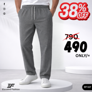 Premium Cotton Trouser- (Charcole Gray) - EF117