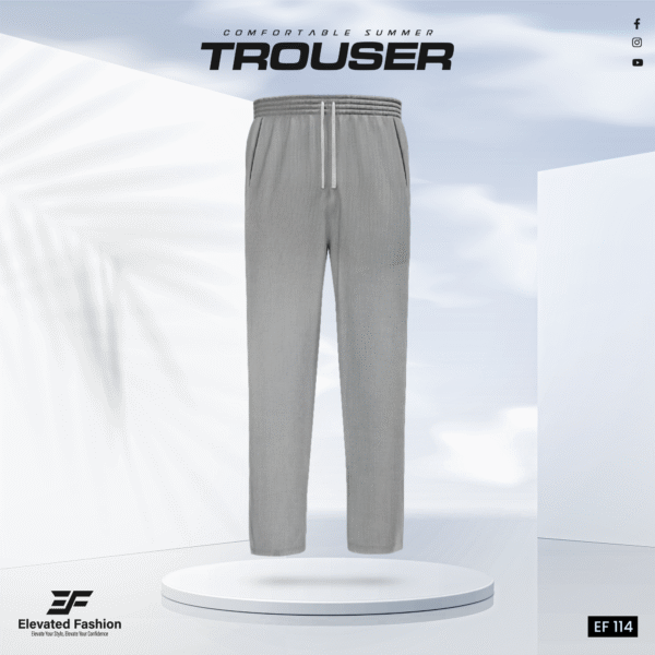Premium Cotton Trouser- (Ash) - EF114