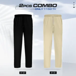 Double Cotton Trouser Combo- (Black & Cream) - EF-127/131
