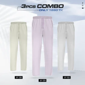 Triple Cotton Trouser Combo- (Off White, Light Purple & Ash) - EF-128/129/132