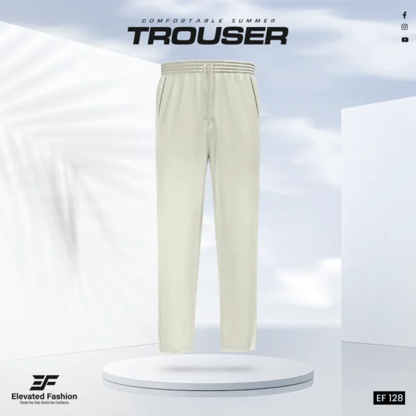 Premium Cotton Trouser- (Off White) - EF-128