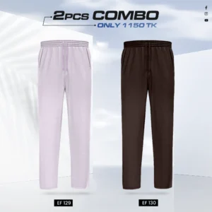 Double Cotton Trouser Combo- (Light Purple & Coffee) - EF-129/130