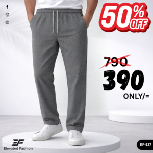Premium Cotton Trouser- (Charcole Gray) - EF117