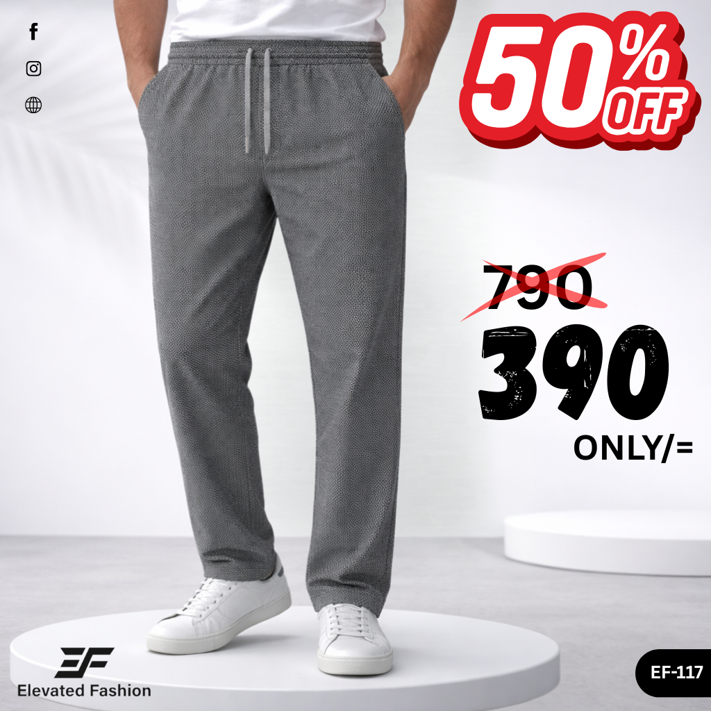 Premium Cotton Trouser- (Charcole Gray) - EF117