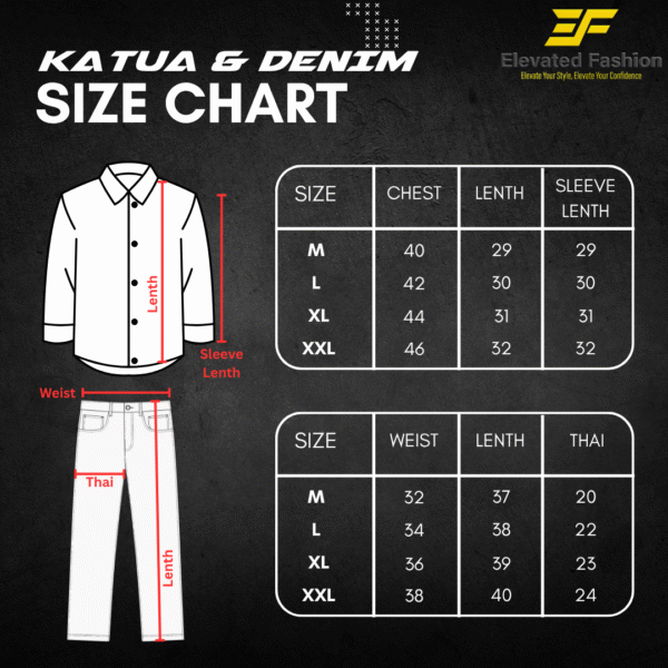 Premium Katua & Denim Jeans Combo - (Navy Blue Katua & Deep Blue Jeans) - EF-115/136 - Image 5
