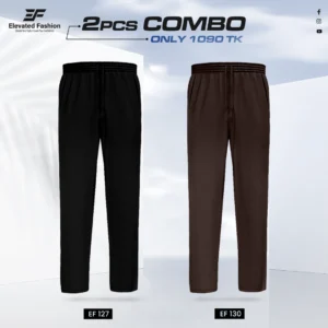 Double Cotton Trouser Combo- (Black & Coffee) - EF-127/130