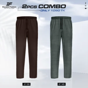 Double Cotton Trouser Combo- (Coffee & Deep Olive) - EF-130/149