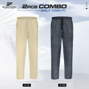 Double Cotton Trouser Combo- (Cream & Deep Ash) - EF-131/150