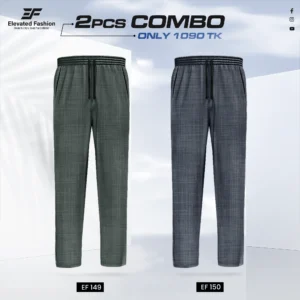 Double Cotton Trouser Combo- (Deep Olive & Deep Ash) - EF-149/150