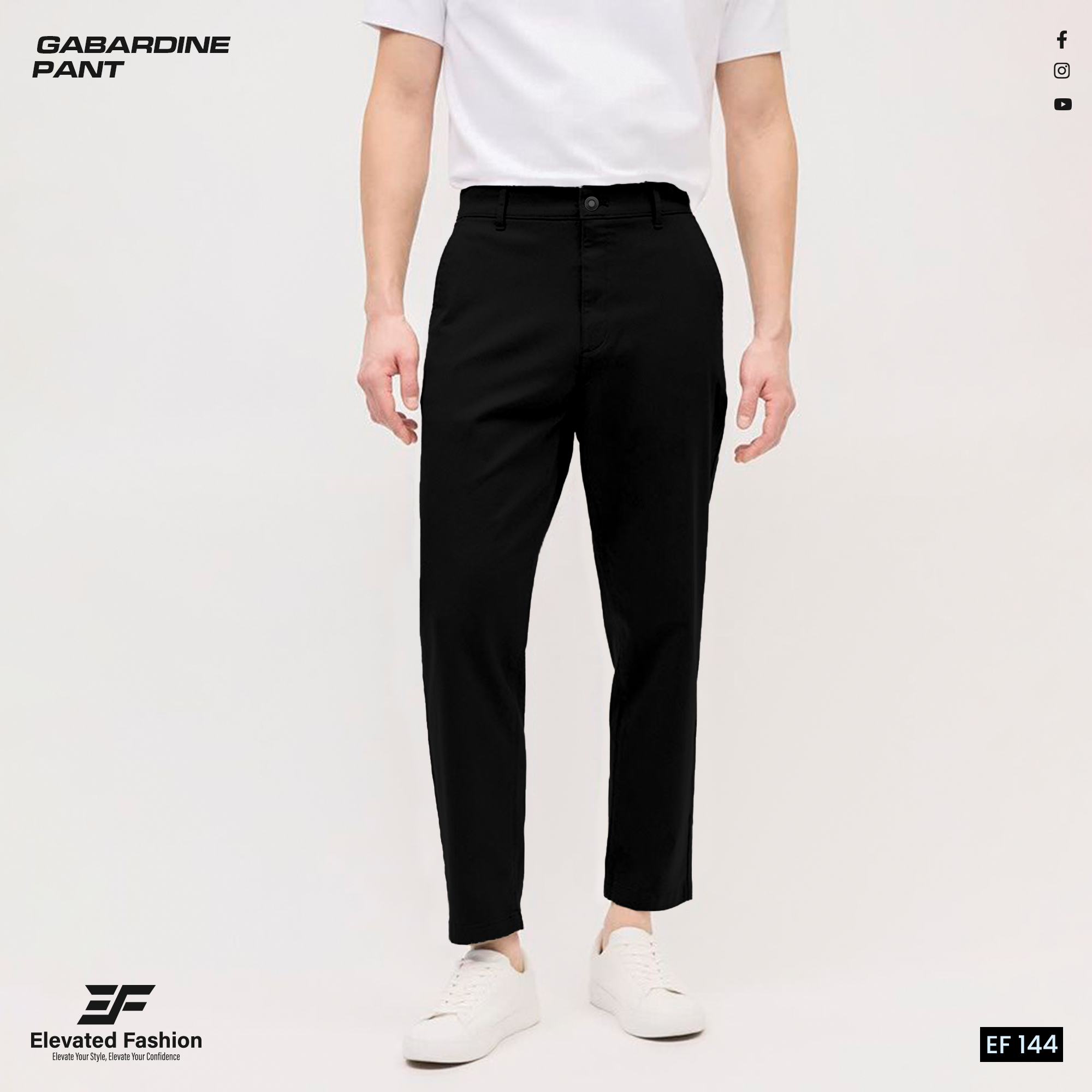 Elevated Fashion Gabardine Pant - (Black) - EF-144