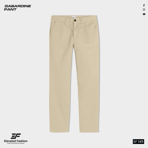Premium  Gabardine Pant- Combo of 2 - (Black & Beige) - EF-144/145 - Image 3
