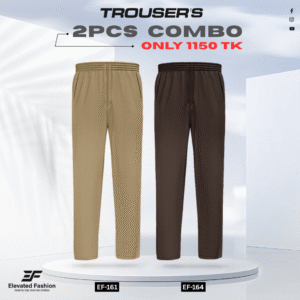 Premium Cotton Trouser- Combo of 2 - (Dark Beige & Coffee) - EF163/164