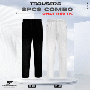 Premium Cotton Trouser- Combo of 2 - (Black & White) - EF162/165