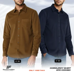 Premium Cord Shirt -Combo of 2 - (Golden & Navy) - EF182/183