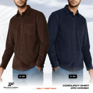 Premium Cord Shirt -Combo of 2 - (Coffee & Navy) - EF183/184