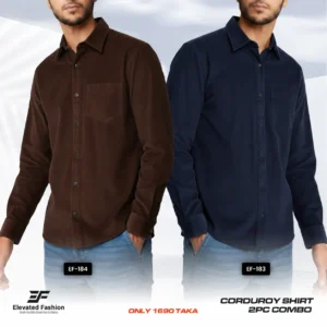 Premium Cord Shirt -Combo of 2 - (Coffee & Navy) - EF183/184